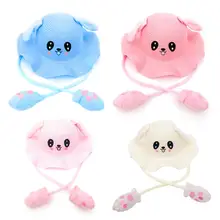 Новые спортивные шапки милый плюшевый кролик забавная шапка игрушка ушей вниз кролик подарок игрушка для мальчиков девочек девушка подвижный кролик шапки с ушками