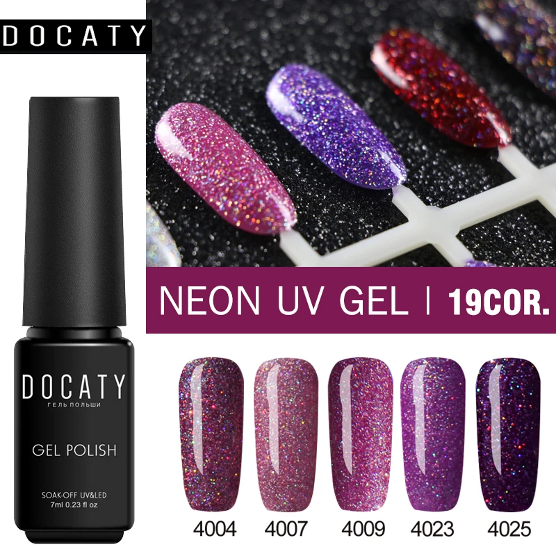 

Docaty Neon Choose 19 Colors Uv Gel Nail Polish Soak Off Gel Varnishes for Nails Art Gel Polish Semi Permanant Colorful Primer