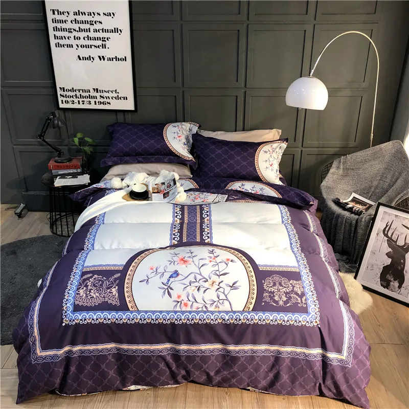 

Ethnic Style Cotton Bedding Set Queen King Size 4PCS Duvet Cover Bed Linen Bed sheet Pillowcases Bohemian Style Home Textile