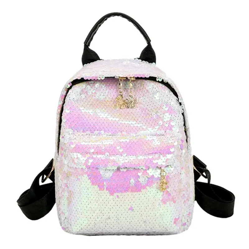 Женский блестящий кожаный рюкзак с блестками для девочек, маленькая дорожная Наплечная школьная сумка, милые маленькие рюкзаки, рюкзак для учебы и отдыха
