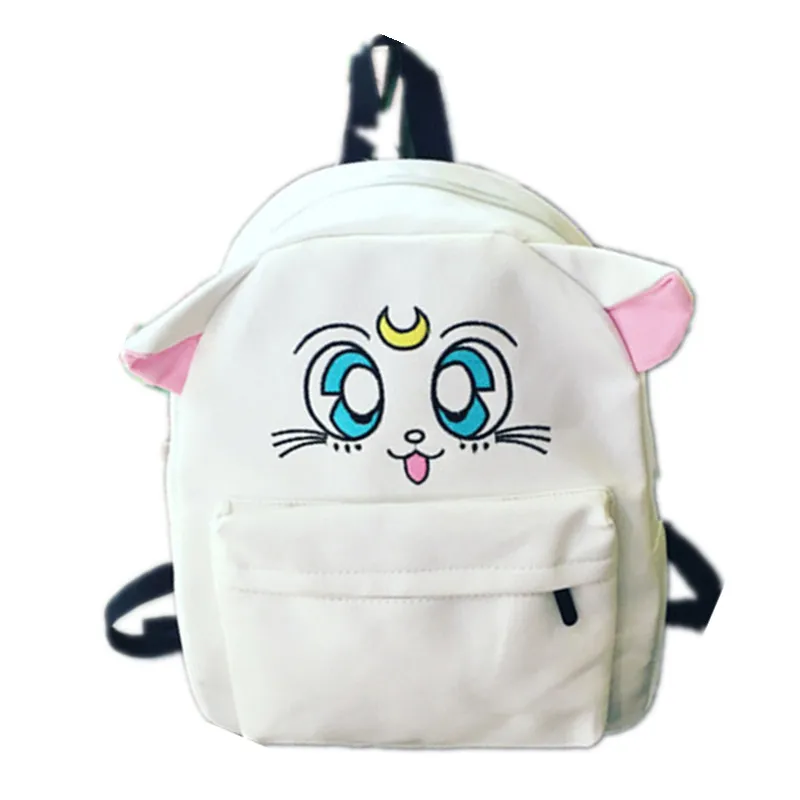 

Japanese Anime Canvas Backpack Sailor Moon Backpack Cute Luna Cat Shoulder Bag School Bags for Teenager Girls Rucksack Mochila