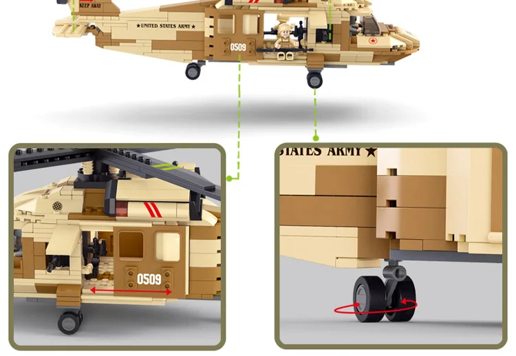 439 шт./компл. комплект военного самолета sluban строительные блоки в стиле милитари вертолет Совместимость diy Самолеты