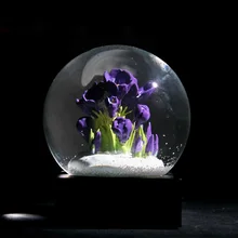 Европейский стиль Снежинка Хрустальный шар подарок на день рождения фиолетовый цветок Глобус шар ремесла украшение дома