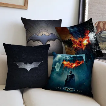 

Batman Logo Symbol Badge Design The Dark Knight Print Decorative Cushion Sofa Home Decor Throw Pillowcase Cushion Cover 45x45cm