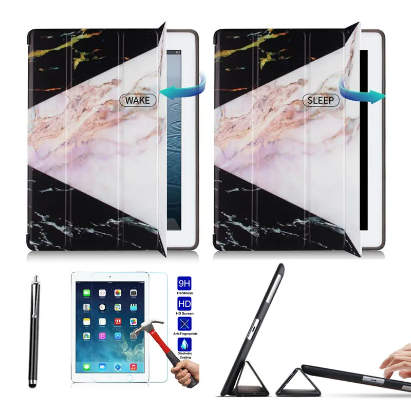 XSKEMP для iPad Air 3rd Gen 10,5 2019 A2152 A2123 A2153 A2154 из искусственной кожи Tablet Stand Фолио Умный Магнитный чехол + закаленное Стекло