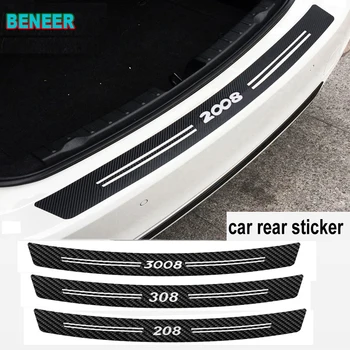 

Carbon fiber 206 308 307 508 2008 3008 logo Car Rear Bumper Sticker for Peugeot Car Accessories