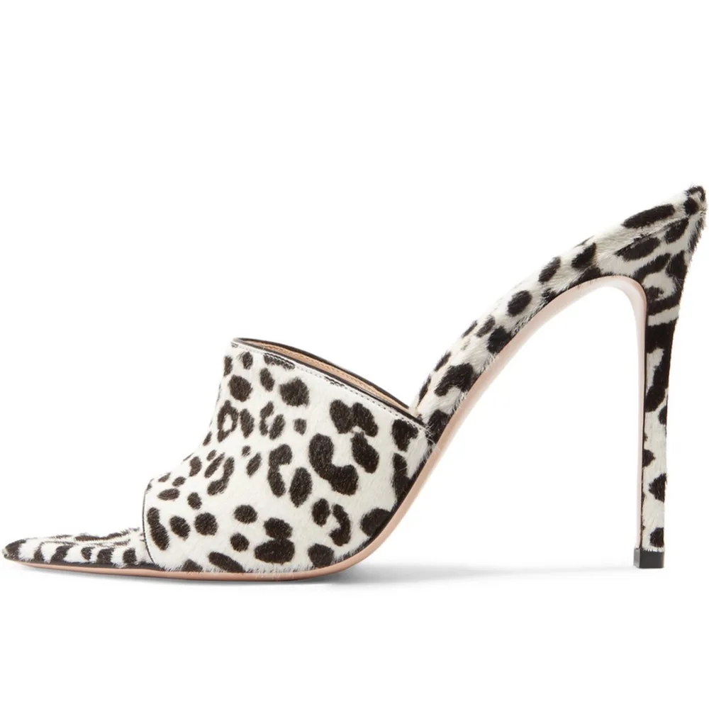 white leopard pointed toe mules (1)