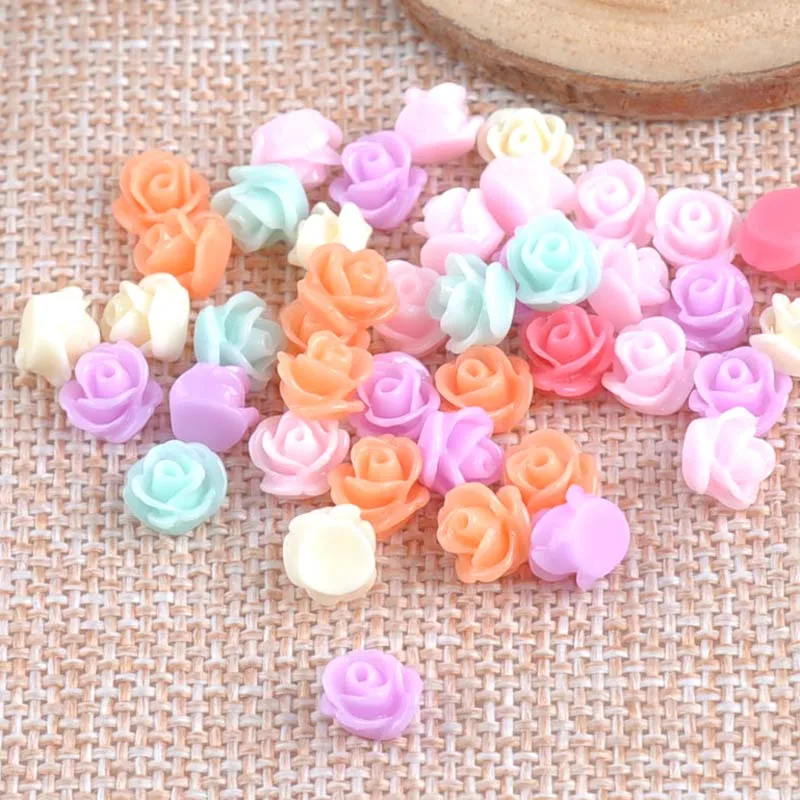 

Mixed Color 100PCS Candy Rose Flatback Resin Cabochons Buttons Scrapbook Craft 5mm DIY Phone Decor Headwear Accessories CP1479