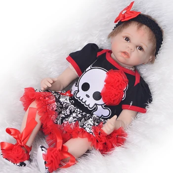 

55cm Hot sale bebes reborn adorable girl Lifelike baby new born bebe Bonecas kid toy girl soft silicone reborn baby doll gift