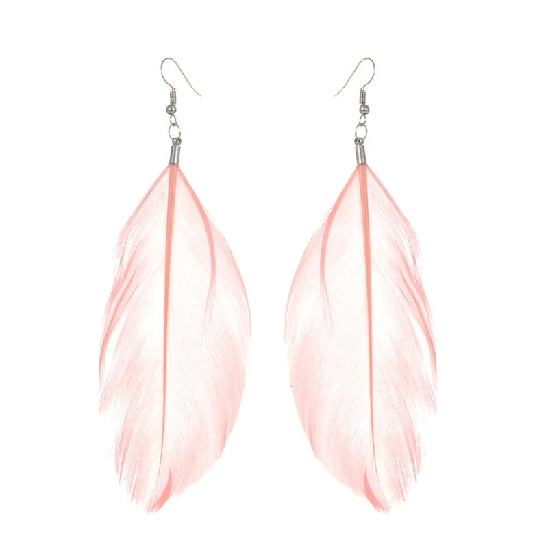 Женские серьги с кисточками ZHINI модные длинные в форме капли|feather earrings|long earringswomen