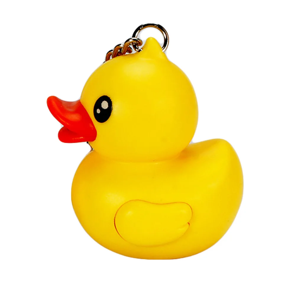 Mini Cute Rubber Duck LED flashlight Quacks Keychain Fashion Light Up