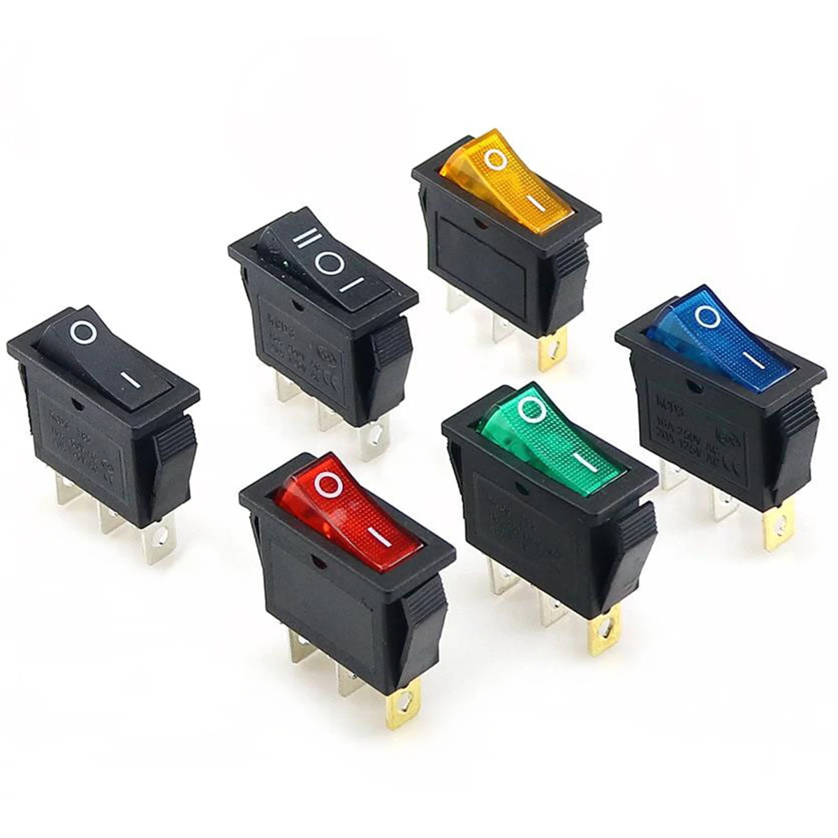 

KCD3 Rocker Switch ON-OFF 2 Position 3 Pin Electrical equipment With Light Power Switch 16A 250VAC/ 20A 125VAC