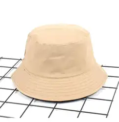 Две стороны обратимым Твердые Хаки Панама Мужская Мода Боб шапки хип-хоп осень Для мужчин лето шапки пляж Солнце Рыбалка панама