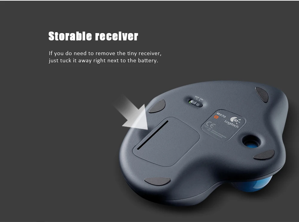 logitech M570 2,4 ГГц Беспроводной мышь с трекболом эргономичная Вертикальная Профессиональный рисунок лазерные мыши
