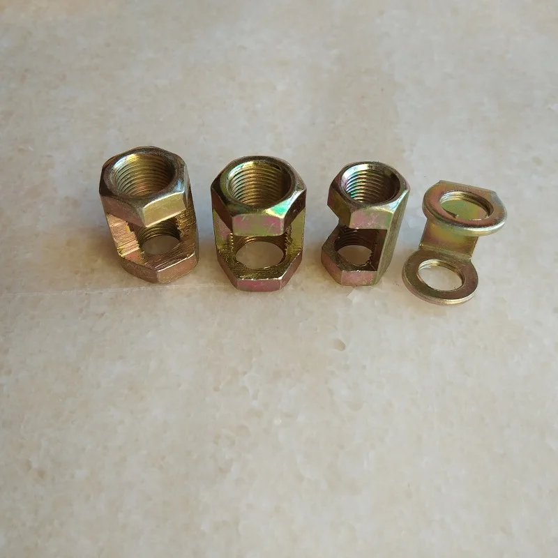 10pcs/lot M10 M12 M14 hexagonal nut fastening thread rod hollow tube connector Lamps diy accessories tooth opening at the middle
