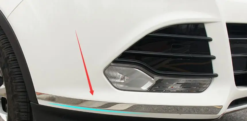 

FIT 2013 2014 2015 2016 for FORD ESCAPE KUGA CHROME FRONT BUMPER PROTECTOR EDGE ANGLE STRIP TRIM COVER MOLDING GARNISH STYLING