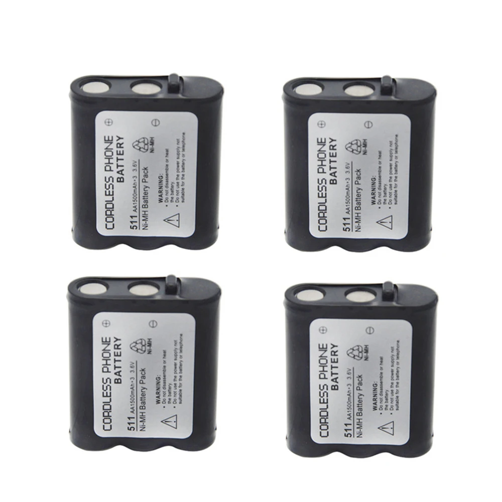 

4x 3.6V 1500mAh NI-MH Rechargeable Cordless Home Phone Battery for Panasonic P511 P-P511 PP511 P-P511A ER-P511 HHR-P402