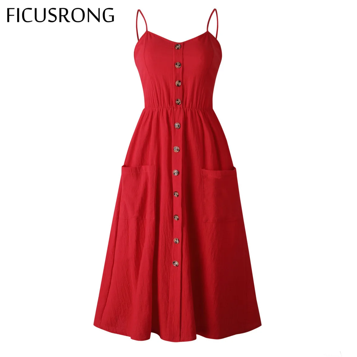 red cotton summer dress