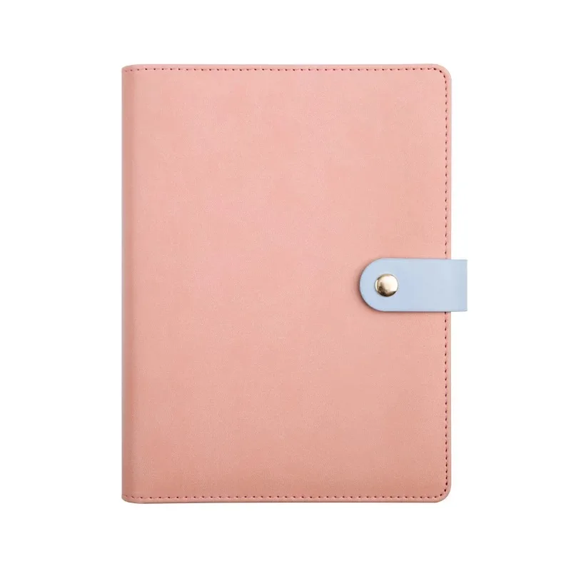 Yiwi A5 записная книжка с кольцом, бизнес блокнот из искусственной кожи, дневник, Обложка для дневника, синий, винный, черный, офисный, профессиональный, планировщик, книга - Цвет: Pink