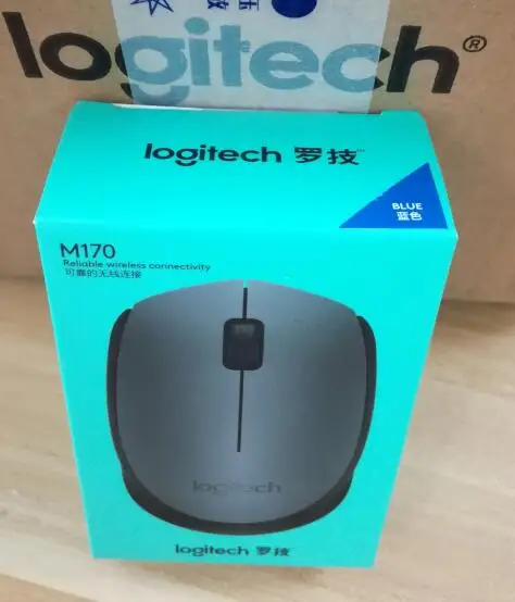 Оригинальная игровая мышь logitech M170, 2,4 ГГц, беспроводная, 1000 dpi, разрешение мощности, нано-приемник для ПК, ноутбуков MAC - Цвет: BLUE