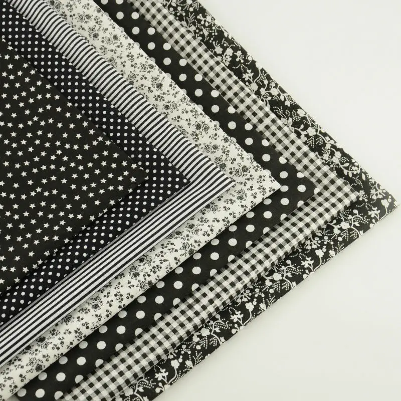

Booksew 100% Cotton Fabric Dark Color Fat Quarter Scrapbooking Little Dot and Flowers Pattern Home Textile Sewing Material