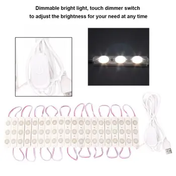 

60 Vanity LED Makeup Mirror Adjustable Lights Dimmable Bulb Light String USB Charging