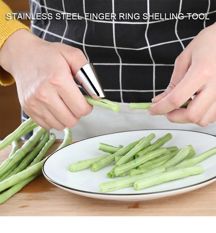 Предохранитель для пальцев Защита Пальчиковый Шеллер овощные гайки пилинг нож отрезной палец защитный, из нержавеющей стали кухонный инструмент гаджеты