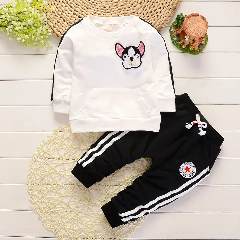 

Baby Boy Clothes Spring Autumn Cartoon Dog Round Neck T-shirts Tops Long Pants Infant Clothing Set Casual Kids Bebes Sport Suits