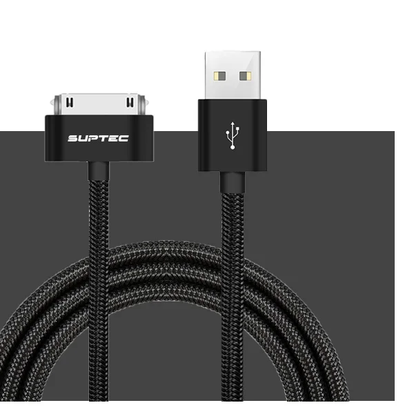 SUPTEC 30 Pin USB кабель для iPhone 4S 4 3GS iPad 1 2 3 iPod Nano itouch Кабель зарядного устройства 2 м 3 м Кабель-адаптер для быстрой зарядки и синхронизации данных - Цвет: Pure Black