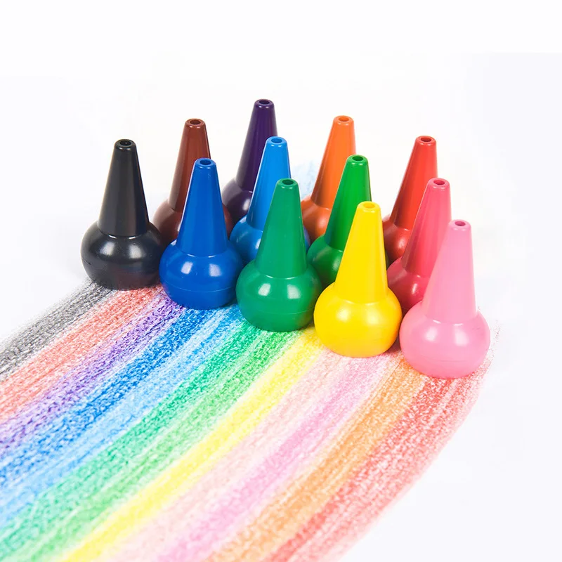 

12 Colors Children's 3D Finger Crayon Set Safety Colored Crayons for Babies DIY Drawing Graffiti Washable Finger Paint NON TOX