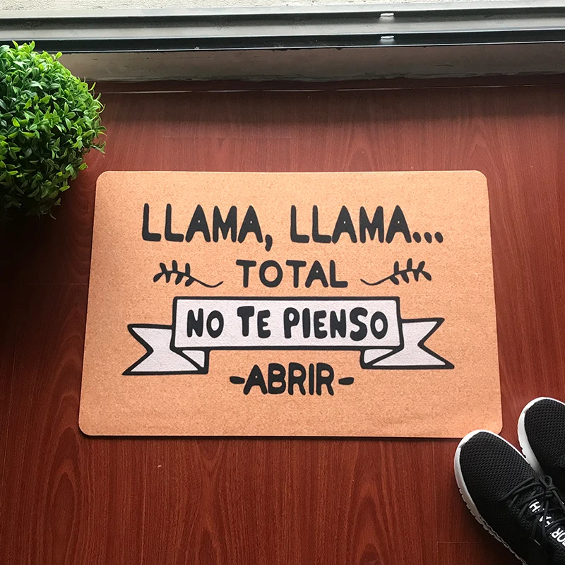 Противоскользящий Забавный испанский Коврик для двери LLAMA TOTAL NO TE PIENSO ABRIR на заказ