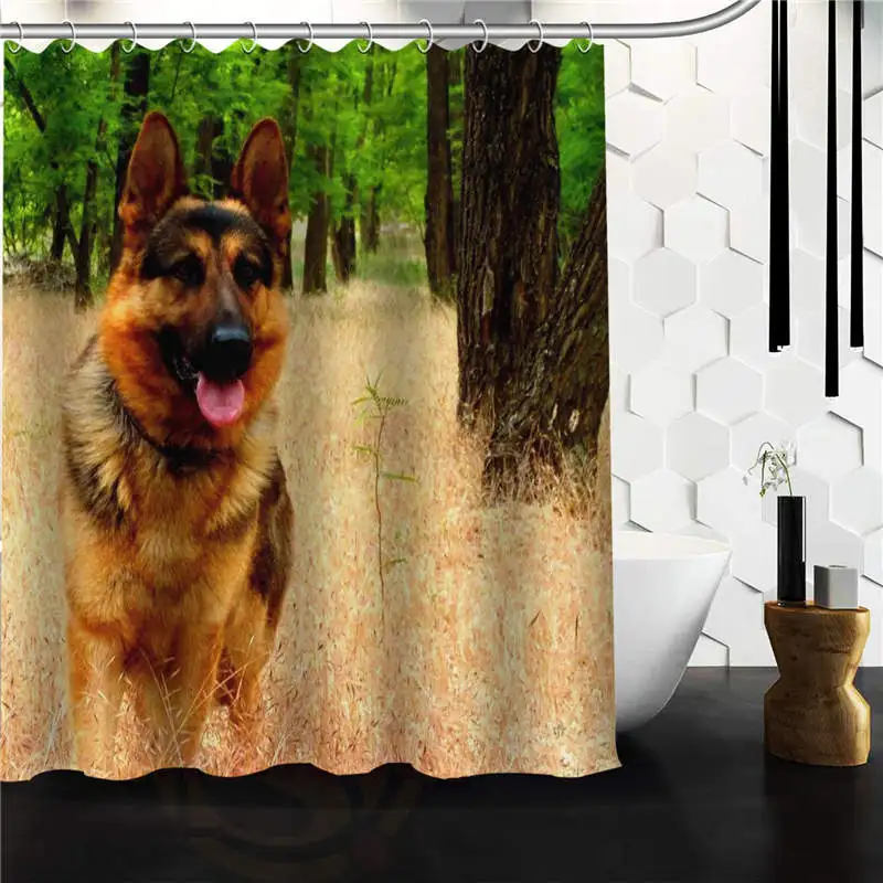Free Shipping Polyester Shower Curtain Waterproof Print Cute animal