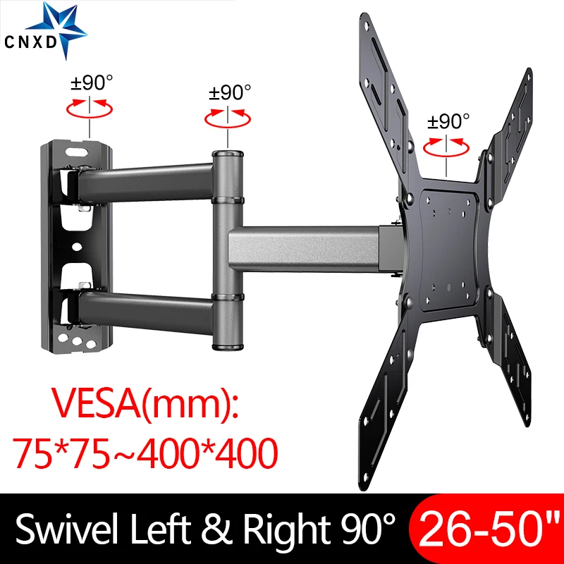 2020 New Tv Wall Mount Bracket Flat Panel Tv Frame Support 40kg 90 Degrees  Swivel For 26-50 Inch Lcd Tv - Tv Mounts - AliExpress