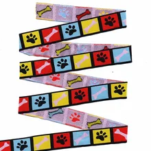 5/"+ 7/8"(16 мм+ 22 мм 20 лет/партия) полиэфирная цветная тканая жаккардовая лента с принтом собачьей Лапы Для ошейника