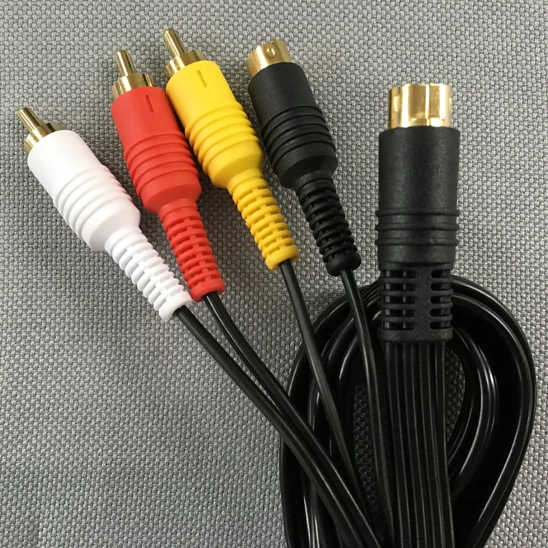 

FZQWEG 10pcs Audio Video AV A/V S Video Display Composite Cable Cord Wire For Saturn Console