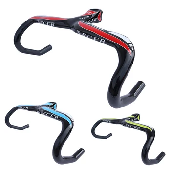 

Total Carbon Fibre integrated Road Bike Handlebar Cycling Bicycle Handlebar with Stem 80/90/100/110/120*400/420/440mm Bike Parts