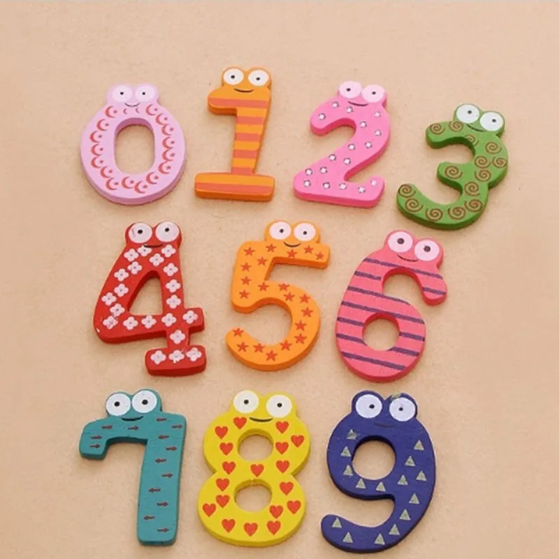 

10pcs/set Montessori Baby Number Refrigerator Fridge Magnets Figure Stick Mathematics Wooden Educational Kids Toys for Children