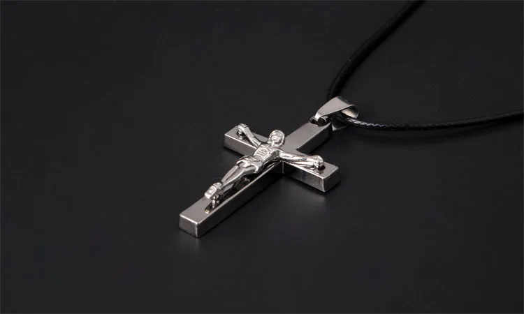 Ожерелье с подвеской крестом серебряное ожерелье из нержавеющей стали|jesus