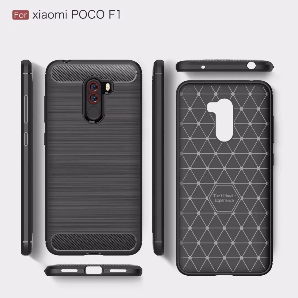 

10pcs/lot Business Case For Redmi Note 4 4X 4S 4A Carbon Fiber Brushed TPU Phone Back Case Cover for Xiaomi Pocophone F1 Poco F1