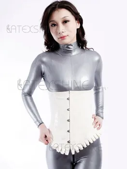 

Concise White Unisex Latex Bodysuit Rubber Corset Shaper