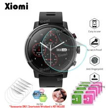 10 unids/lote (5 películas + 5 toallitas) suave TPU claro película protectora para reloj inteligente Xiaomi Huami Amazfit Stratos ritmo 2/2 s deporte reloj inteligente ¡!