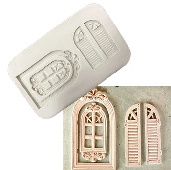 

Doors and Windows Cooking Tools Silicone Fondant Gum Paste Mold Cake Decorating Clay Resin Sugar Candy Cake Sculpey
