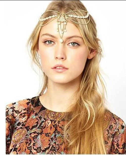 

Hair Jewelry Bride Hair Decoration Women Tassels Headbands Fashion Indian Boho Beaded Head Piece Wedding Head Chain Hair Jewelry