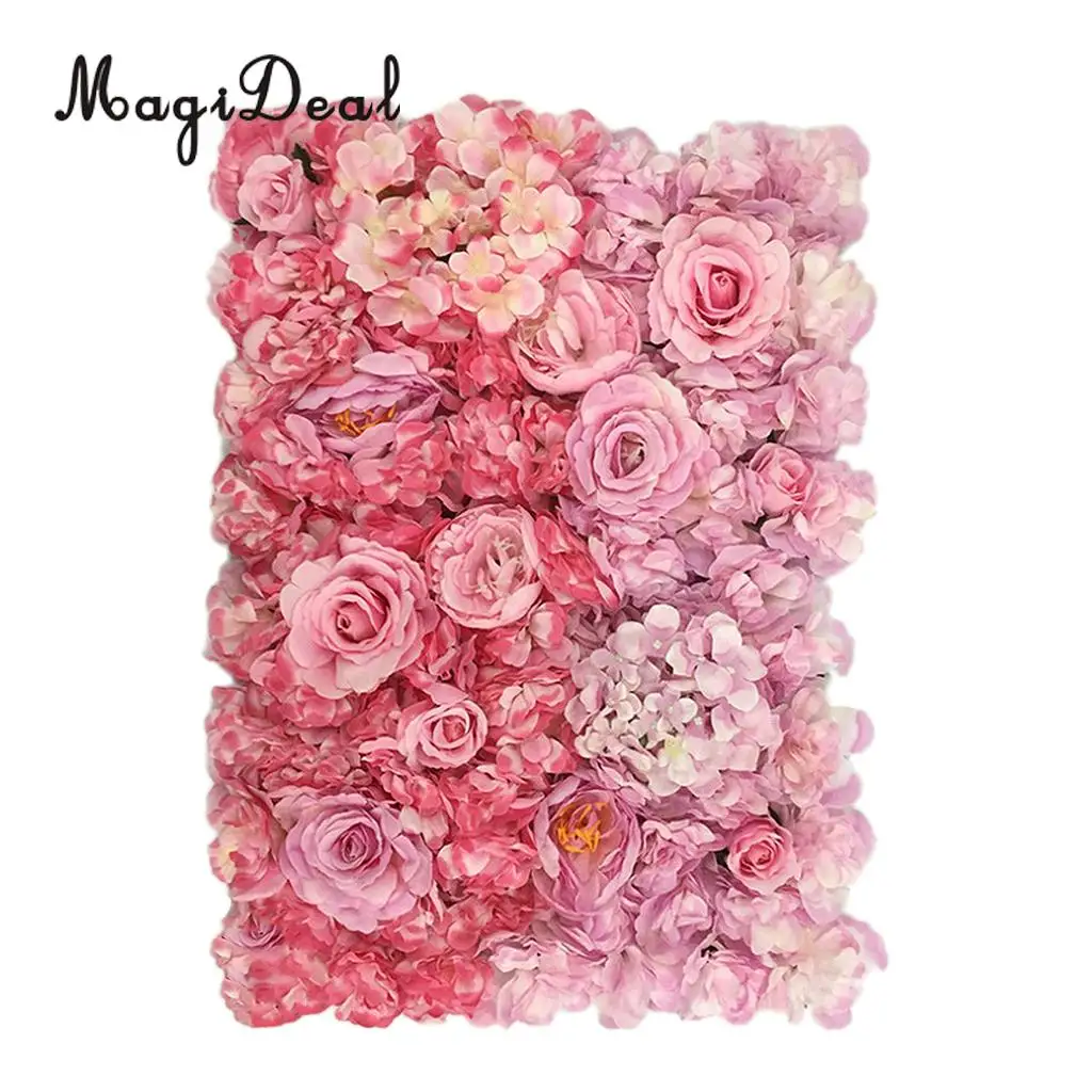 Artificial Flower Roses Wall Panel Wedding Stage Backdrop Home Shop Window Decorative Forals 7 Colors Pick