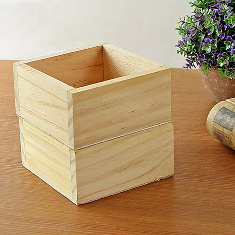 New Arrival Wood Square Plant Storage Box Case for Succulent Plants