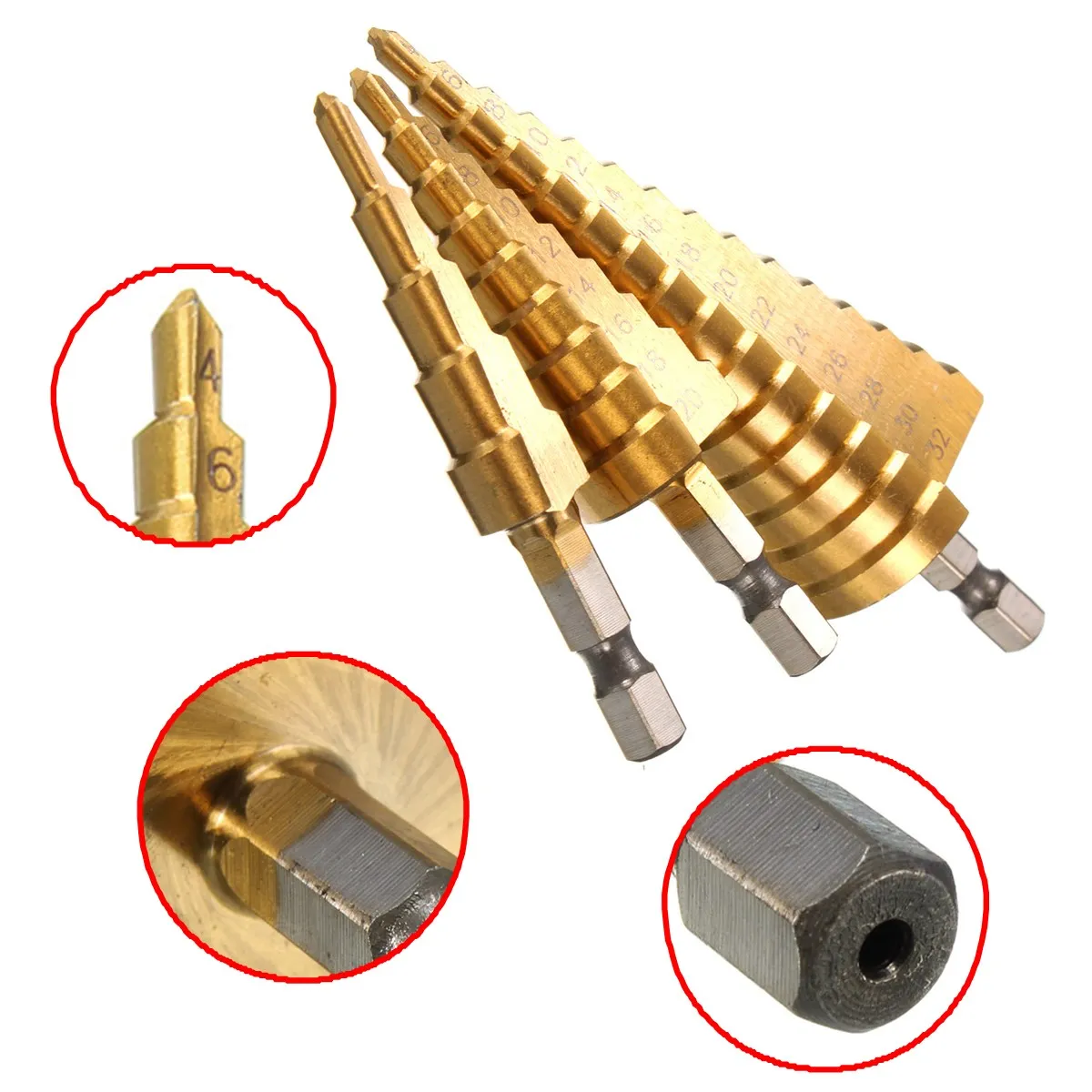 Drillpro 1 шт. ступенчатые титановые сверла HSS для дерева 4 12 мм 20 32 металлические