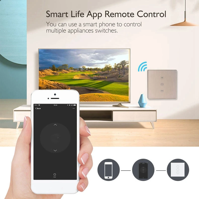 Smart Life шторка с WIFI переключатель для Электрический моторизованный занавес работает с Alexa Google Home (Eu Plug)