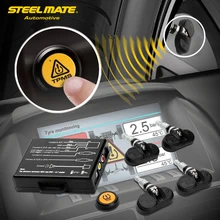Steelmate TP-05 TPMS Tire Pressure Monitoring System for in-dash A/V Monitor with Remote Button 4 Professional Internal Sensors