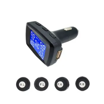 

TPMS Solar Wireless Tire Pressure LCD Monitoring System w 4 External Sensor XIU