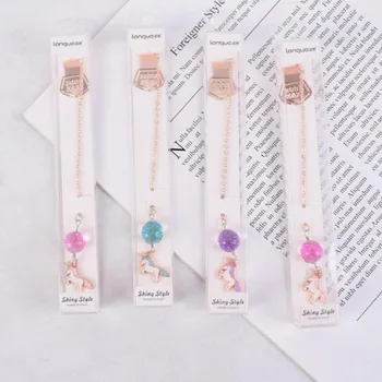 

1 Pcs Kawaii Unicorn Cryastal Ball Metal Bookmark Cute Animals Bookmarks for Books Paper Page Marker Stationery School Supplies